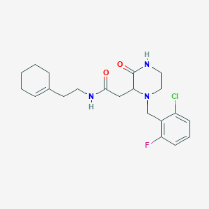 molecular formula C21H27ClFN3O2 B4698964 2-[1-(2-chloro-6-fluorobenzyl)-3-oxo-2-piperazinyl]-N-[2-(1-cyclohexen-1-yl)ethyl]acetamide 