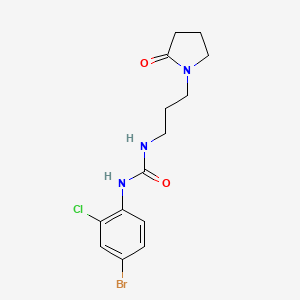 molecular formula C14H17BrClN3O2 B4698972 N-(4-bromo-2-chlorophenyl)-N'-[3-(2-oxo-1-pyrrolidinyl)propyl]urea 