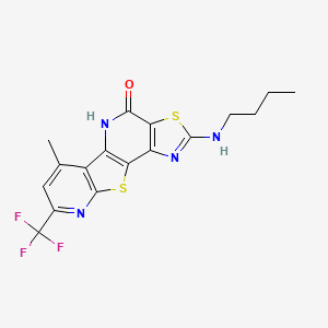 molecular formula C17H15F3N4OS2 B4698980 2-(butylamino)-6-methyl-8-(trifluoromethyl)pyrido[3',2':4,5]thieno[3,2-b][1,3]thiazolo[4,5-d]pyridin-4(5H)-one 