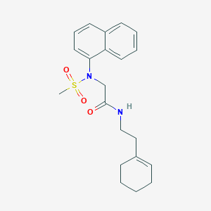 molecular formula C21H26N2O3S B4698994 N~1~-[2-(1-cyclohexen-1-yl)ethyl]-N~2~-(methylsulfonyl)-N~2~-1-naphthylglycinamide 
