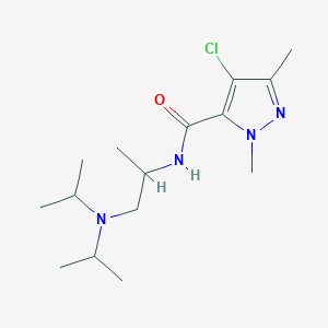 molecular formula C15H27ClN4O B4698995 4-chloro-N-[2-(diisopropylamino)-1-methylethyl]-1,3-dimethyl-1H-pyrazole-5-carboxamide 