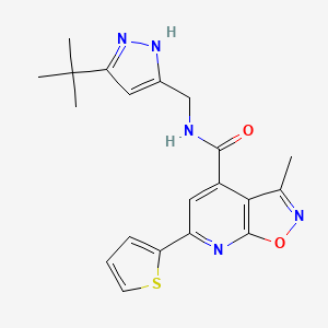molecular formula C20H21N5O2S B4699007 N-[(5-tert-butyl-1H-pyrazol-3-yl)methyl]-3-methyl-6-(2-thienyl)isoxazolo[5,4-b]pyridine-4-carboxamide 