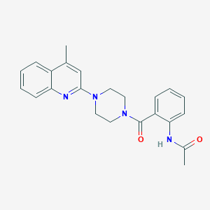 molecular formula C23H24N4O2 B4699019 N-(2-{[4-(4-methyl-2-quinolinyl)-1-piperazinyl]carbonyl}phenyl)acetamide 