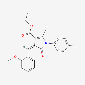 molecular formula C23H23NO4 B4699025 ethyl 4-(2-methoxybenzylidene)-2-methyl-1-(4-methylphenyl)-5-oxo-4,5-dihydro-1H-pyrrole-3-carboxylate 
