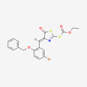 molecular formula C20H16BrNO4S2 B4699032 S-{4-[2-(benzyloxy)-5-bromobenzylidene]-5-oxo-4,5-dihydro-1,3-thiazol-2-yl} O-ethyl thiocarbonate 