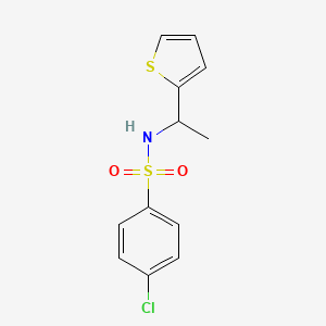 molecular formula C12H12ClNO2S2 B4699033 4-chloro-N-[1-(2-thienyl)ethyl]benzenesulfonamide 