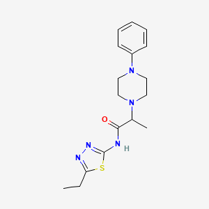molecular formula C17H23N5OS B4699044 N-(5-ethyl-1,3,4-thiadiazol-2-yl)-2-(4-phenyl-1-piperazinyl)propanamide 