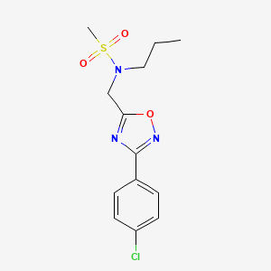 molecular formula C13H16ClN3O3S B4699058 N-{[3-(4-chlorophenyl)-1,2,4-oxadiazol-5-yl]methyl}-N-propylmethanesulfonamide 