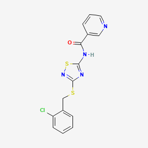 molecular formula C15H11ClN4OS2 B4699067 N-{3-[(2-chlorobenzyl)thio]-1,2,4-thiadiazol-5-yl}nicotinamide 
