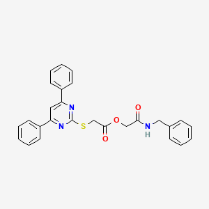 2-(benzylamino)-2-oxoethyl [(4,6-diphenyl-2-pyrimidinyl)thio]acetate