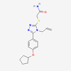 molecular formula C18H22N4O2S B4699114 2-({4-allyl-5-[4-(cyclopentyloxy)phenyl]-4H-1,2,4-triazol-3-yl}thio)acetamide 