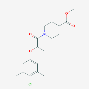 molecular formula C18H24ClNO4 B4699128 methyl 1-[2-(4-chloro-3,5-dimethylphenoxy)propanoyl]-4-piperidinecarboxylate 