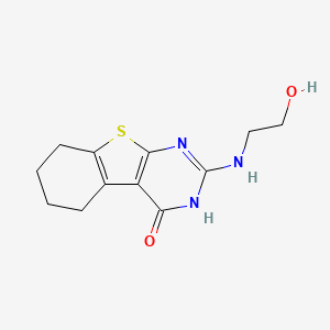 molecular formula C12H15N3O2S B4699145 2-[(2-hydroxyethyl)amino]-5,6,7,8-tetrahydro[1]benzothieno[2,3-d]pyrimidin-4(3H)-one 