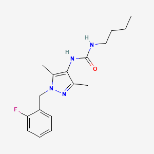 molecular formula C17H23FN4O B4699170 N-butyl-N'-[1-(2-fluorobenzyl)-3,5-dimethyl-1H-pyrazol-4-yl]urea 