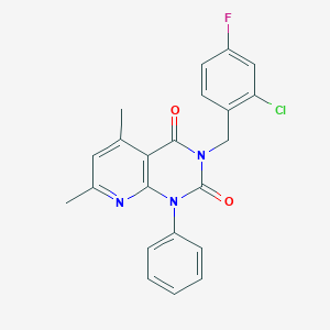 3-(2-chloro-4-fluorobenzyl)-5,7-dimethyl-1-phenylpyrido[2,3-d]pyrimidine-2,4(1H,3H)-dione
