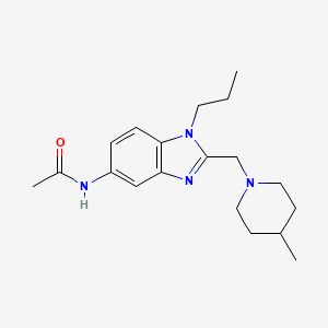 molecular formula C19H28N4O B4699181 N-{2-[(4-methyl-1-piperidinyl)methyl]-1-propyl-1H-benzimidazol-5-yl}acetamide 