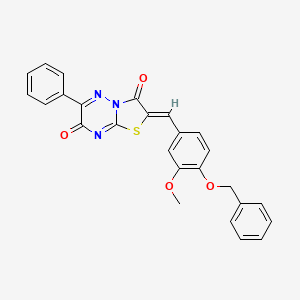 molecular formula C26H19N3O4S B4699189 2-[4-(benzyloxy)-3-methoxybenzylidene]-6-phenyl-7H-[1,3]thiazolo[3,2-b][1,2,4]triazine-3,7(2H)-dione 