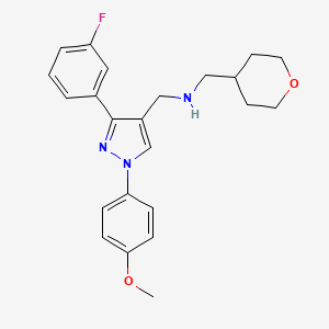 molecular formula C23H26FN3O2 B4699195 1-[3-(3-fluorophenyl)-1-(4-methoxyphenyl)-1H-pyrazol-4-yl]-N-(tetrahydro-2H-pyran-4-ylmethyl)methanamine 