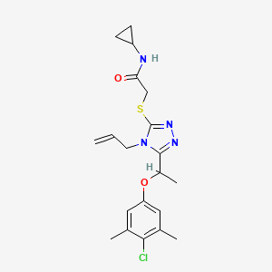 molecular formula C20H25ClN4O2S B4699197 2-({4-allyl-5-[1-(4-chloro-3,5-dimethylphenoxy)ethyl]-4H-1,2,4-triazol-3-yl}thio)-N-cyclopropylacetamide 