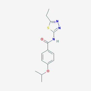 molecular formula C14H17N3O2S B469920 N-(5-ethyl-1,3,4-thiadiazol-2-yl)-4-isopropoxybenzamide CAS No. 476462-56-3