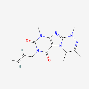 molecular formula C15H20N6O2 B4699209 7-(2-buten-1-yl)-1,3,4,9-tetramethyl-1,4-dihydro[1,2,4]triazino[3,4-f]purine-6,8(7H,9H)-dione 