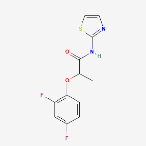 molecular formula C12H10F2N2O2S B4699235 2-(2,4-difluorophenoxy)-N-1,3-thiazol-2-ylpropanamide 