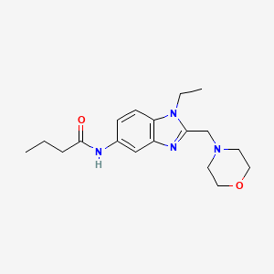 molecular formula C18H26N4O2 B4699247 N-[1-ethyl-2-(4-morpholinylmethyl)-1H-benzimidazol-5-yl]butanamide 