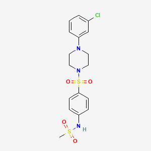 molecular formula C17H20ClN3O4S2 B4699266 N-(4-{[4-(3-chlorophenyl)-1-piperazinyl]sulfonyl}phenyl)methanesulfonamide 