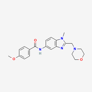 molecular formula C21H24N4O3 B4699291 4-methoxy-N-[1-methyl-2-(4-morpholinylmethyl)-1H-benzimidazol-5-yl]benzamide 