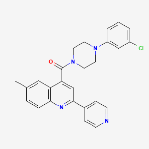 4-{[4-(3-chlorophenyl)-1-piperazinyl]carbonyl}-6-methyl-2-(4-pyridinyl)quinoline