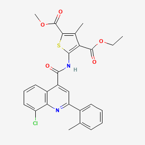 molecular formula C27H23ClN2O5S B4699315 4-ethyl 2-methyl 5-({[8-chloro-2-(2-methylphenyl)-4-quinolinyl]carbonyl}amino)-3-methyl-2,4-thiophenedicarboxylate 