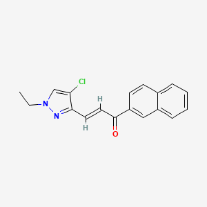 molecular formula C18H15ClN2O B4699346 3-(4-chloro-1-ethyl-1H-pyrazol-3-yl)-1-(2-naphthyl)-2-propen-1-one 