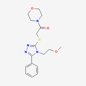 molecular formula C17H22N4O3S B4699354 4-({[4-(2-methoxyethyl)-5-phenyl-4H-1,2,4-triazol-3-yl]thio}acetyl)morpholine 
