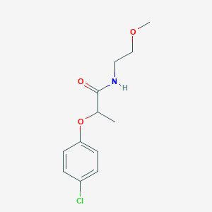 molecular formula C12H16ClNO3 B4699368 2-(4-chlorophenoxy)-N-(2-methoxyethyl)propanamide 