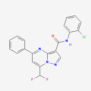 molecular formula C20H13ClF2N4O B4699380 N-(2-chlorophenyl)-7-(difluoromethyl)-5-phenylpyrazolo[1,5-a]pyrimidine-3-carboxamide 