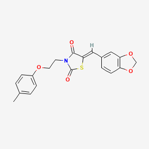 molecular formula C20H17NO5S B4699391 5-(1,3-benzodioxol-5-ylmethylene)-3-[2-(4-methylphenoxy)ethyl]-1,3-thiazolidine-2,4-dione 