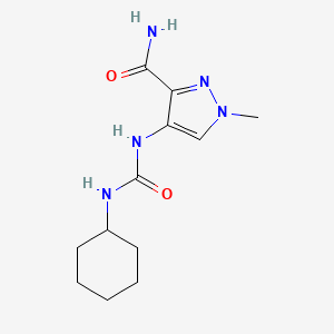 molecular formula C12H19N5O2 B4699400 4-{[(cyclohexylamino)carbonyl]amino}-1-methyl-1H-pyrazole-3-carboxamide 