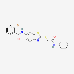molecular formula C22H22BrN3O2S2 B4699416 2-bromo-N-(2-{[2-(cyclohexylamino)-2-oxoethyl]thio}-1,3-benzothiazol-6-yl)benzamide 