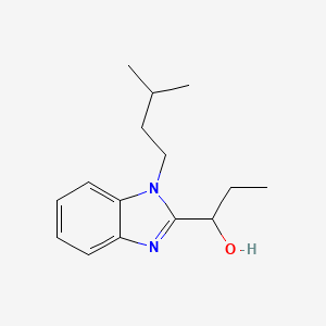 molecular formula C15H22N2O B4699428 1-[1-(3-methylbutyl)-1H-benzimidazol-2-yl]-1-propanol 