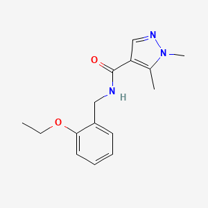 molecular formula C15H19N3O2 B4699445 N-(2-ethoxybenzyl)-1,5-dimethyl-1H-pyrazole-4-carboxamide 