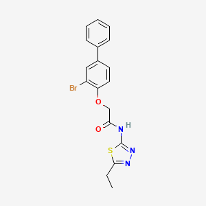 molecular formula C18H16BrN3O2S B4699472 2-[(3-bromo-4-biphenylyl)oxy]-N-(5-ethyl-1,3,4-thiadiazol-2-yl)acetamide 