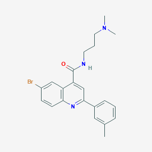 molecular formula C22H24BrN3O B4699484 6-bromo-N-[3-(dimethylamino)propyl]-2-(3-methylphenyl)-4-quinolinecarboxamide 