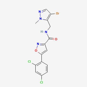 molecular formula C15H11BrCl2N4O2 B4699493 N-[(4-bromo-1-methyl-1H-pyrazol-5-yl)methyl]-5-(2,4-dichlorophenyl)-3-isoxazolecarboxamide 