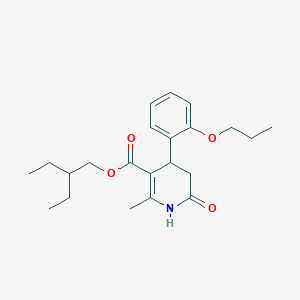 2-ethylbutyl 2-methyl-6-oxo-4-(2-propoxyphenyl)-1,4,5,6-tetrahydro-3-pyridinecarboxylate