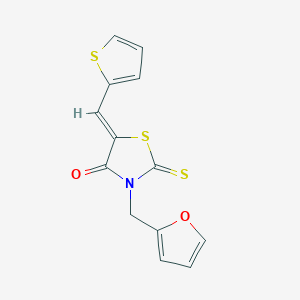 molecular formula C13H9NO2S3 B4699525 3-(2-furylmethyl)-5-(2-thienylmethylene)-2-thioxo-1,3-thiazolidin-4-one 