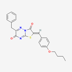 molecular formula C23H21N3O3S B4699545 6-benzyl-2-(4-butoxybenzylidene)-7H-[1,3]thiazolo[3,2-b][1,2,4]triazine-3,7(2H)-dione 