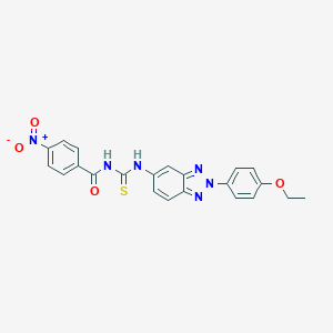 molecular formula C22H18N6O4S B469956 N-[[2-(4-ethoxyphenyl)benzotriazol-5-yl]carbamothioyl]-4-nitrobenzamide CAS No. 425658-51-1