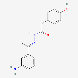 molecular formula C16H17N3O2 B4699585 N'-[1-(3-aminophenyl)ethylidene]-2-(4-hydroxyphenyl)acetohydrazide 