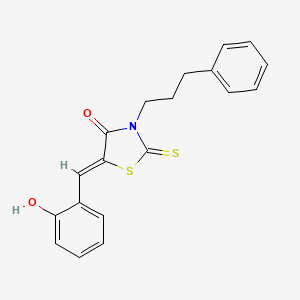 molecular formula C19H17NO2S2 B4699591 5-(2-hydroxybenzylidene)-3-(3-phenylpropyl)-2-thioxo-1,3-thiazolidin-4-one 
