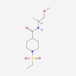 molecular formula C12H24N2O4S B4699594 1-(ethylsulfonyl)-N-(2-methoxy-1-methylethyl)-4-piperidinecarboxamide 